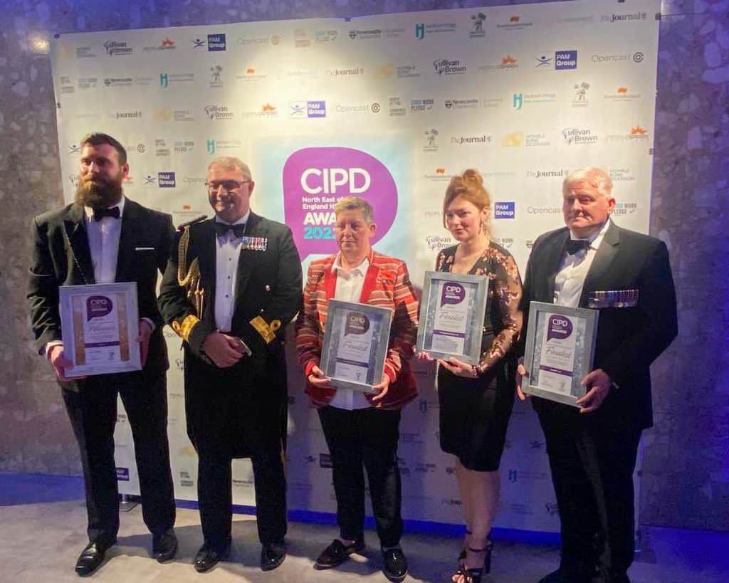 Natalia Maslowska, MediPro's Head of Commerical, accepting a finalist award from the CIPD North East of England HR&D Award, along with the other finalists.